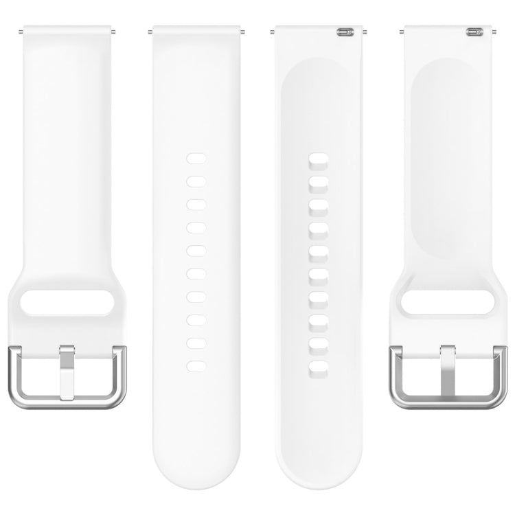 For Xiaomi Watch 2 Solid Color Metal Silver Buckle Silicone Watch Band, Size: S(White) - Watch Bands by PMC Jewellery | Online Shopping South Africa | PMC Jewellery