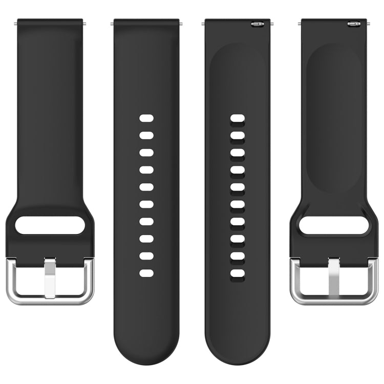 For Xiaomi Watch 2 Solid Color Metal Silver Buckle Silicone Watch Band, Size: S(Black) - Watch Bands by PMC Jewellery | Online Shopping South Africa | PMC Jewellery