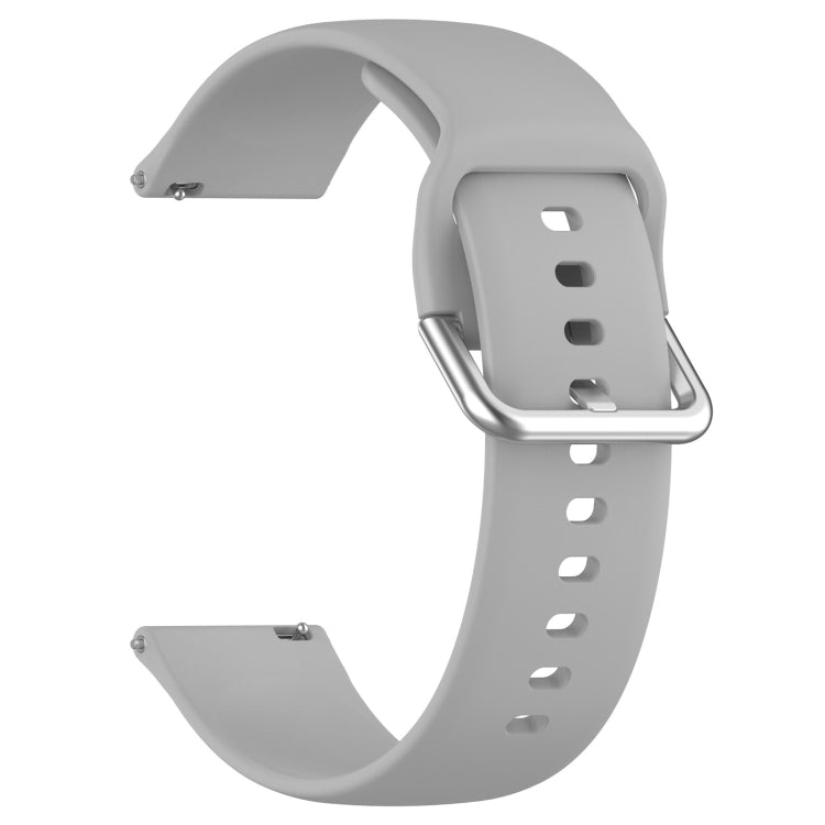 For Xiaomi Watch 2 Solid Color Metal Silver Buckle Silicone Watch Band, Size: S(Grey) - Watch Bands by PMC Jewellery | Online Shopping South Africa | PMC Jewellery