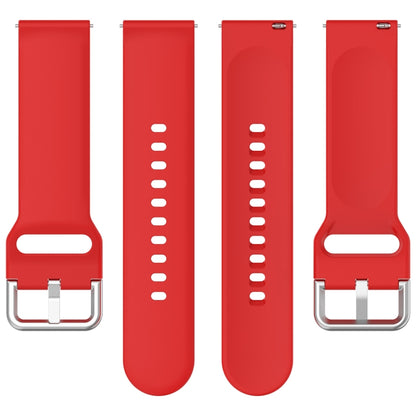 For CMF Watch Pro D395 22mm Solid Color Silver Buckle Silicone Watch Band, Size:L(Red) - Watch Bands by PMC Jewellery | Online Shopping South Africa | PMC Jewellery