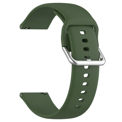 For CMF Watch Pro D395 22mm Solid Color Silver Buckle Silicone Watch Band, Size:S(Army Green) - Watch Bands by PMC Jewellery | Online Shopping South Africa | PMC Jewellery