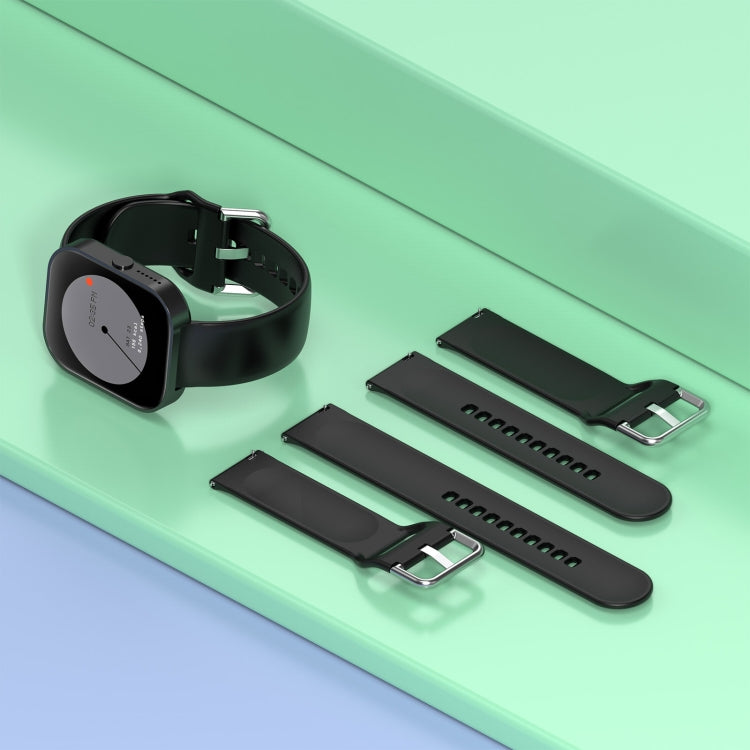 For CMF Watch Pro D395 22mm Solid Color Silver Buckle Silicone Watch Band, Size:S(Midnight Blue) - Watch Bands by PMC TechLife | Online Shopping South Africa | PMC TechLife