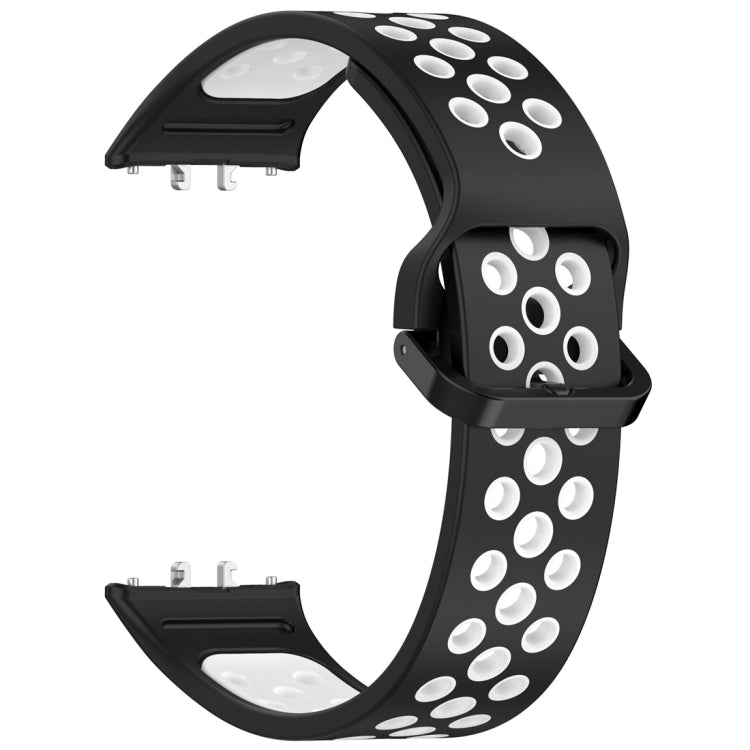 For Samsung Galaxy Fit 3 Two Color Breathable Silicone Watch Band(Black White) - Watch Bands by PMC Jewellery | Online Shopping South Africa | PMC Jewellery