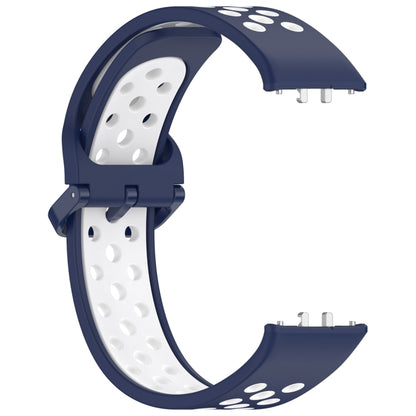 For Samsung Galaxy Fit 3 Two Color Breathable Silicone Watch Band(Midnight Blue White) - Watch Bands by PMC Jewellery | Online Shopping South Africa | PMC Jewellery