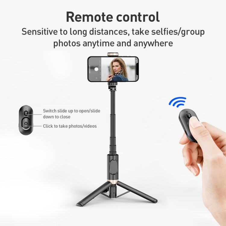 ZGA S02 Bluetooth Remote Control Hidden Tripod Selfie Stick(Black) - Selfie Sticks by ZGA | Online Shopping South Africa | PMC Jewellery | Buy Now Pay Later Mobicred