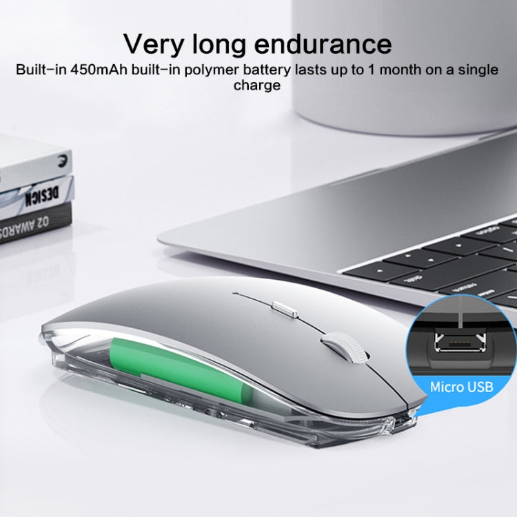 ZGA Chinchilla Dual Mode Wireless 2.4G + Bluetooth 5.0 Mouse(Silver) - Wireless Mice by ZGA | Online Shopping South Africa | PMC Jewellery | Buy Now Pay Later Mobicred