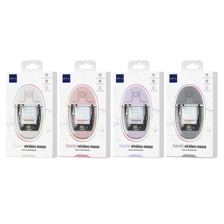 ZGA Colorful Transparent Dual Mode Wireless 2.4G + Bluetooth 5.0 Mouse(Pink) - Wireless Mice by ZGA | Online Shopping South Africa | PMC Jewellery | Buy Now Pay Later Mobicred