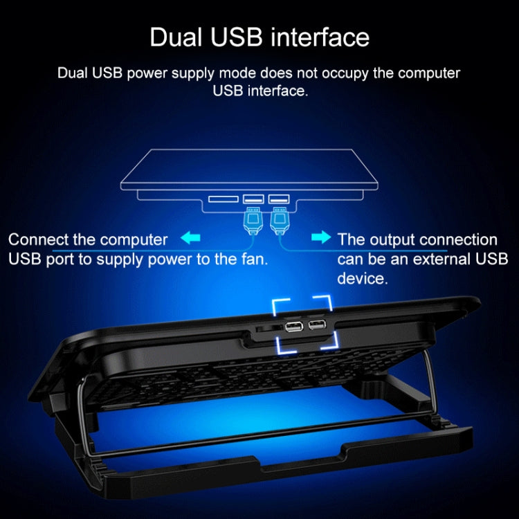 ICE COOREL Notebook Computer Base Speed Control Silent Six-fan Cooling Holder Cooling Rack, Style: Premium Edition(Lvory) - Laptop Stand by PMC Jewellery | Online Shopping South Africa | PMC Jewellery | Buy Now Pay Later Mobicred