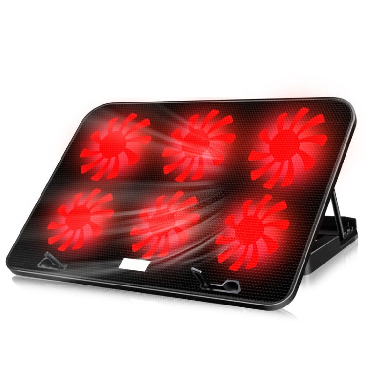 ICE COOREL Notebook Computer Base Speed Control Silent Six-fan Cooling Holder Cooling Rack, Style: Premium Edition(Dazzling Red) - Laptop Stand by PMC Jewellery | Online Shopping South Africa | PMC Jewellery | Buy Now Pay Later Mobicred