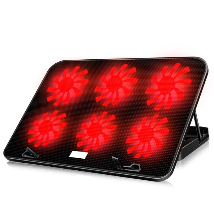 ICE COOREL Notebook Computer Base Speed Control Silent Six-fan Cooling Holder Cooling Rack, Style: Premium Edition(Dazzling Red) - Laptop Stand by PMC Jewellery | Online Shopping South Africa | PMC Jewellery | Buy Now Pay Later Mobicred