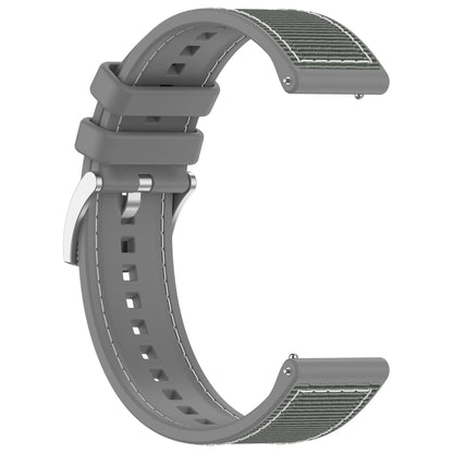 22mm Hybrid Nylon Braid Silicone Watch Band(Grey) - 22mm Bands by PMC Jewellery | Online Shopping South Africa | PMC Jewellery