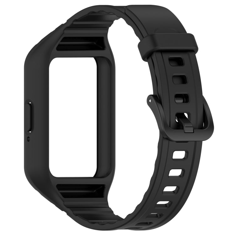 For Samsung Galaxy Fit 3 Solid Color Integrated TPU Watch Band(Black) - Watch Bands by PMC Jewellery | Online Shopping South Africa | PMC Jewellery