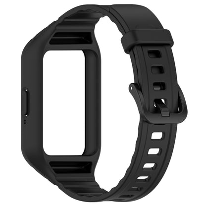 For Samsung Galaxy Fit 3 Solid Color Integrated TPU Watch Band(Black) - Watch Bands by PMC Jewellery | Online Shopping South Africa | PMC Jewellery