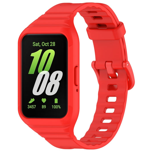 For Samsung Galaxy Fit 3 Solid Color Integrated TPU Watch Band(Red) - Watch Bands by PMC Jewellery | Online Shopping South Africa | PMC Jewellery