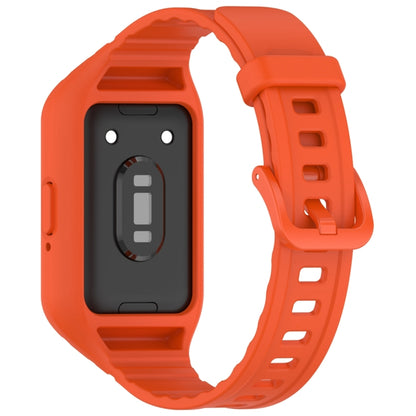 For Samsung Galaxy Fit 3 Solid Color Integrated TPU Watch Band(Orange) - Watch Bands by PMC Jewellery | Online Shopping South Africa | PMC Jewellery