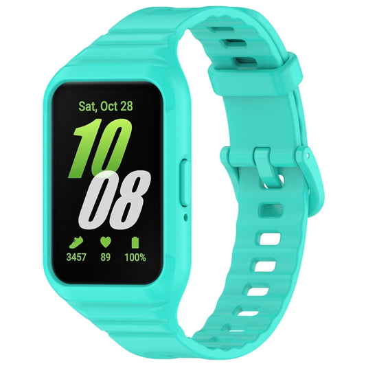 For Samsung Galaxy Fit 3 Solid Color Integrated TPU Watch Band(Cyan) - Watch Bands by PMC Jewellery | Online Shopping South Africa | PMC Jewellery