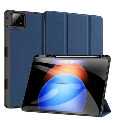 For Xiaomi Pad 6S Pro 12.4 DUX DUCIS Domo Series Cloth Texture Magnetic Leather Tablet Case(Blue) - More Tablet Cases by DUX DUCIS | Online Shopping South Africa | PMC Jewellery | Buy Now Pay Later Mobicred