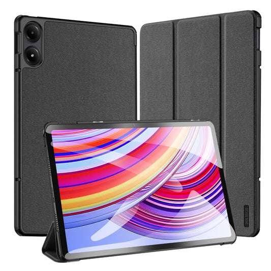 For Xiaomi Redmi Pad Pro 12.1 DUX DUCIS Domo Series Cloth Texture Magnetic Leather Tablet Case(Black) - More Tablet Cases by DUX DUCIS | Online Shopping South Africa | PMC Jewellery | Buy Now Pay Later Mobicred