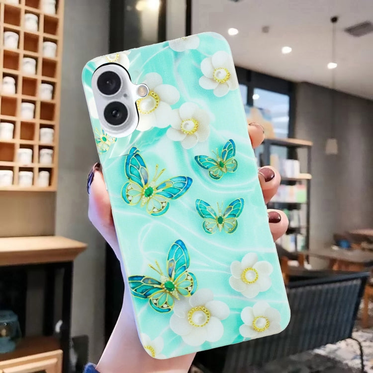 For iPhone 16 Colorful Painting Pattern TPU Phone Case(Butterflies) - iPhone 16 Cases by PMC TechLife | Online Shopping South Africa | PMC TechLife | Buy Now Pay Later Mobicred