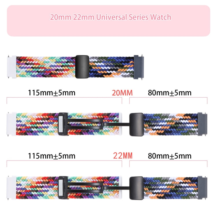 20mm Two-color Magnetic Braided Nylon Watch Band(Pink Purple) - 20mm Bands by PMC Jewellery | Online Shopping South Africa | PMC Jewellery