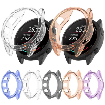 For Garmin Forerunner 165 / 165 Music Half Pack Hollow TPU Watch Protective Case(Transparent) - Watch Cases by PMC Jewellery | Online Shopping South Africa | PMC Jewellery