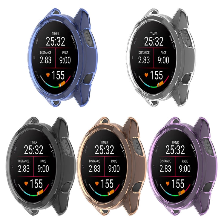 For Garmin Forerunner 165 / 165 Music Half Pack Hollow TPU Watch Protective Case(Transparent Purple) - Watch Cases by PMC Jewellery | Online Shopping South Africa | PMC Jewellery