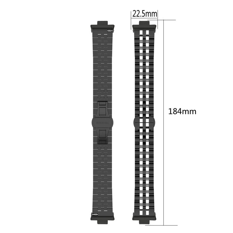 For  Xiaomi Redmi Watch 4 Five-bead Butterfly Buckle Metal Watch Band(Silver Rose Gold B) - Watch Bands by PMC Jewellery | Online Shopping South Africa | PMC Jewellery