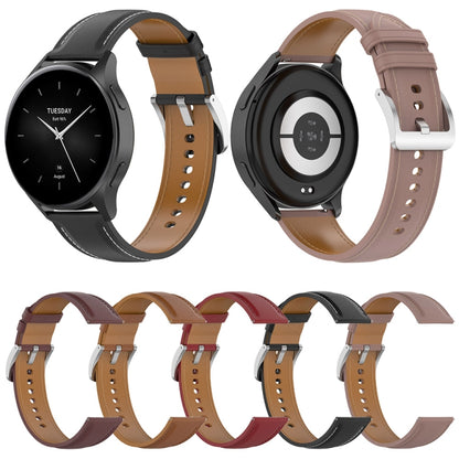 For Xiaomi Watch 2 22mm Genuine Leather Watch Band(Dark Brown) - Watch Bands by PMC Jewellery | Online Shopping South Africa | PMC Jewellery