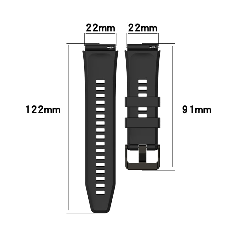 For Honor Watch GS 4 Striped Stainless Steel Buckle Silicone Watch Band(Black) - Watch Bands by PMC Jewellery | Online Shopping South Africa | PMC Jewellery