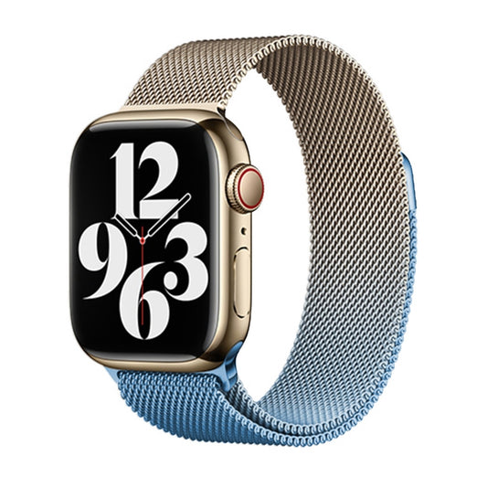 For Apple Watch SE 2023 40mm Milan Gradient Loop Magnetic Buckle Watch Band(Gold Blue) - Watch Bands by PMC Jewellery | Online Shopping South Africa | PMC Jewellery