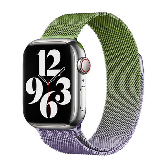 For Apple Watch Series 8 41mm Milan Gradient Loop Magnetic Buckle Watch Band(Purple Green) - Watch Bands by PMC Jewellery | Online Shopping South Africa | PMC Jewellery