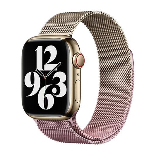 For Apple Watch Series 4 40mm Milan Gradient Loop Magnetic Buckle Watch Band(Gold Light Pink) - Watch Bands by PMC Jewellery | Online Shopping South Africa | PMC Jewellery