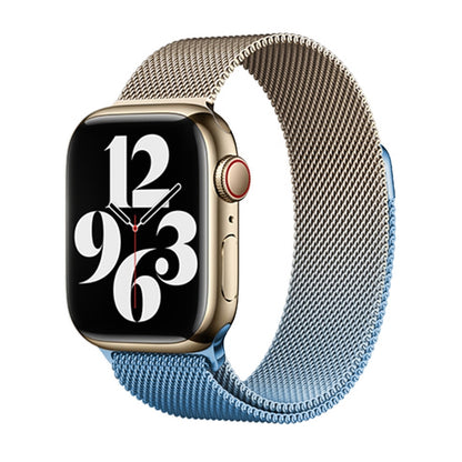 For Apple Watch Series 3 38mm Milan Gradient Loop Magnetic Buckle Watch Band(Gold Blue) - Watch Bands by PMC Jewellery | Online Shopping South Africa | PMC Jewellery