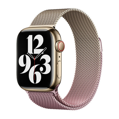 For Apple Watch 42mm Milan Gradient Loop Magnetic Buckle Watch Band(Gold Light Pink) - Watch Bands by PMC Jewellery | Online Shopping South Africa | PMC Jewellery