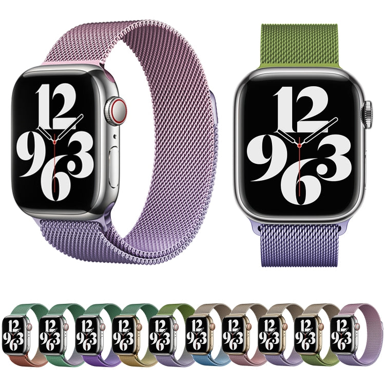 For Apple Watch Ultra 49mm Milan Gradient Loop Magnetic Buckle Watch Band(Gold Green) - Watch Bands by PMC Jewellery | Online Shopping South Africa | PMC Jewellery