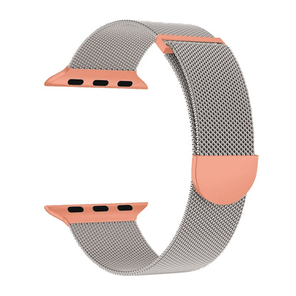 For Apple Watch SE 2023 40mm Two Color Milanese Loop Magnetic Watch Band(Starlight Orange) - Watch Bands by PMC Jewellery | Online Shopping South Africa | PMC Jewellery