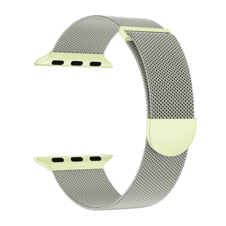 For Apple Watch Ultra 49mm Two Color Milanese Loop Magnetic Watch Band(Starlight Green) - Watch Bands by PMC Jewellery | Online Shopping South Africa | PMC Jewellery