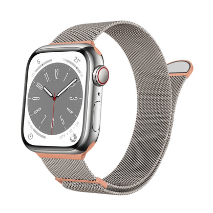 For Apple Watch Series 8 41mm Two Color Milanese Loop Magnetic Watch Band(Starlight Orange) - Watch Bands by PMC Jewellery | Online Shopping South Africa | PMC Jewellery