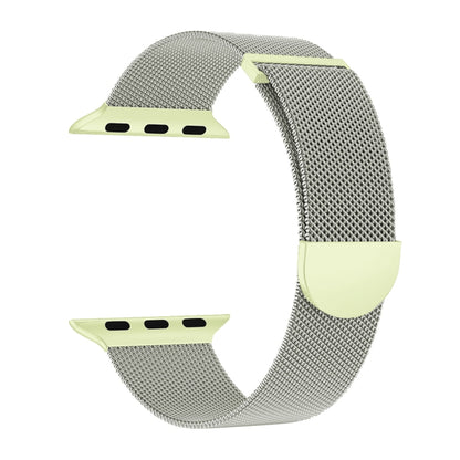 For Apple Watch Series 7 41mm Two Color Milanese Loop Magnetic Watch Band(Starlight Green) - Watch Bands by PMC Jewellery | Online Shopping South Africa | PMC Jewellery