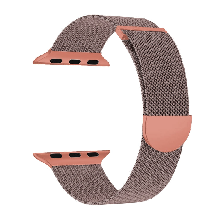 For Apple Watch Series 4 44mm Two Color Milanese Loop Magnetic Watch Band(Pink Orange) - Watch Bands by PMC Jewellery | Online Shopping South Africa | PMC Jewellery