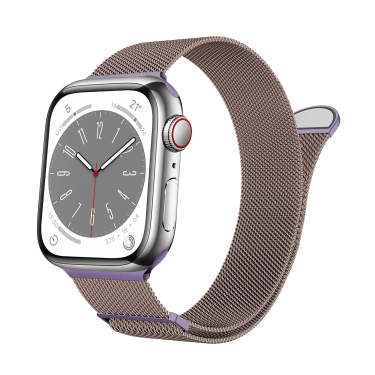 For Apple Watch Series 2 42mm Two Color Milanese Loop Magnetic Watch Band(Pink Purple) - Watch Bands by PMC Jewellery | Online Shopping South Africa | PMC Jewellery