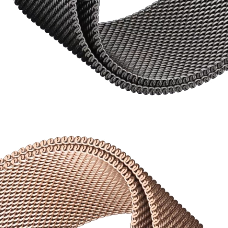 For Apple Watch SE 2022 44mm Two Color Milanese Loop Magnetic Watch Band(Black Gold) - Watch Bands by PMC Jewellery | Online Shopping South Africa | PMC Jewellery