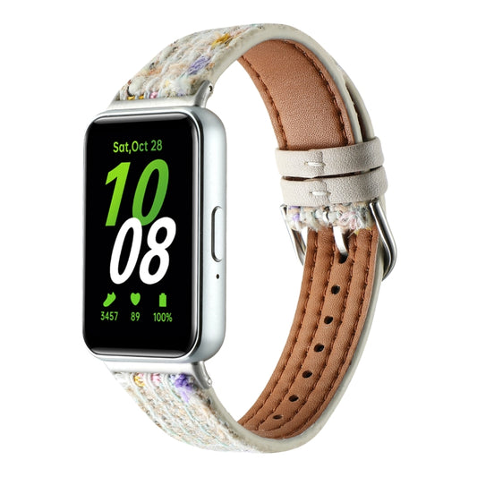 For Samsung Galaxy Fit 3 Woolen Leather Watch Band(Starlight) - Watch Bands by PMC Jewellery | Online Shopping South Africa | PMC Jewellery