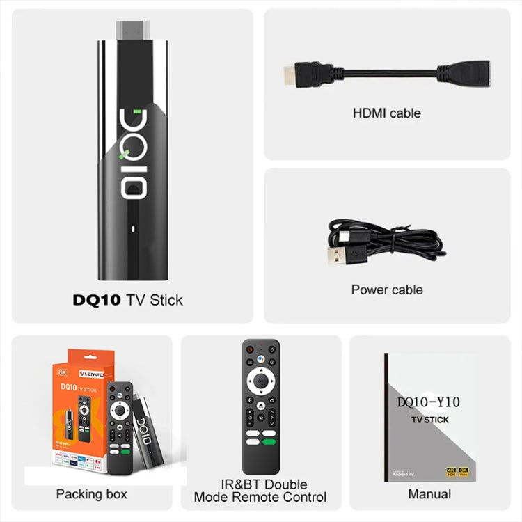 LEMFO DQ10 Allwinner H618 Quad Core ARM Cortex A53 8K HD Android TV Stick, RAM:2GB+16GB(AU Plug) - Android TV Sticks by LEMFO | Online Shopping South Africa | PMC Jewellery | Buy Now Pay Later Mobicred