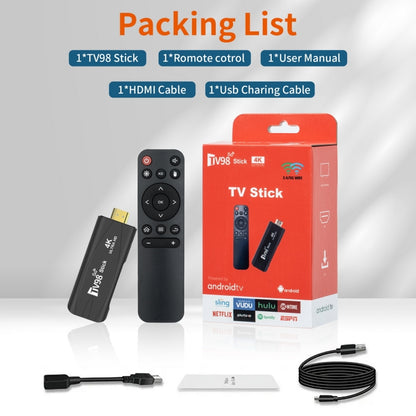 TV98 Rockchip 3228A Quad Core 4K HD Bluetooth Android TV Stick, RAM:2GB+16GB(US Plug) - Android TV Sticks by PMC Jewellery | Online Shopping South Africa | PMC Jewellery | Buy Now Pay Later Mobicred