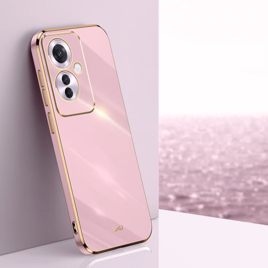 For OPPO Reno11 F XINLI Straight Edge 6D Electroplate TPU Phone Case(Cherry Purple) - Reno11 F Cases by XINLI | Online Shopping South Africa | PMC Jewellery | Buy Now Pay Later Mobicred