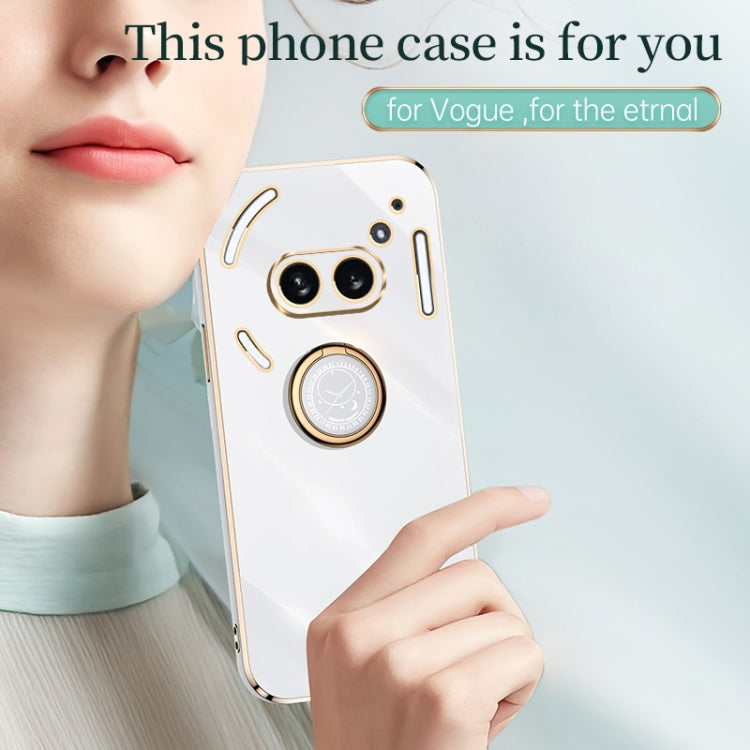 For Nothing Phone 2A XINLI Straight Edge 6D Electroplate TPU Phone Case with Ring Holder(Hawthorn Red) - More Brand by XINLI | Online Shopping South Africa | PMC Jewellery | Buy Now Pay Later Mobicred