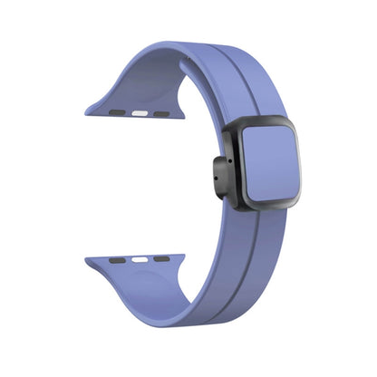 For Apple Watch Series 6 40mm Magnetic Square Buckle Silicone Watch Band(Lilacs Purple) - Watch Bands by PMC Jewellery | Online Shopping South Africa | PMC Jewellery