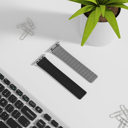 For Apple Watch Series 7 41mm Two Color Loop Magnetic Silicone Watch Band(Black+Grey) - Watch Bands by PMC Jewellery | Online Shopping South Africa | PMC Jewellery