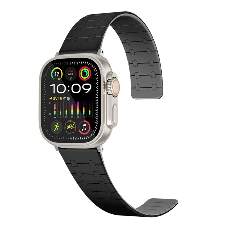 For Apple Watch SE 40mm Two Color Loop Magnetic Silicone Watch Band(Black+Grey) - Watch Bands by PMC Jewellery | Online Shopping South Africa | PMC Jewellery